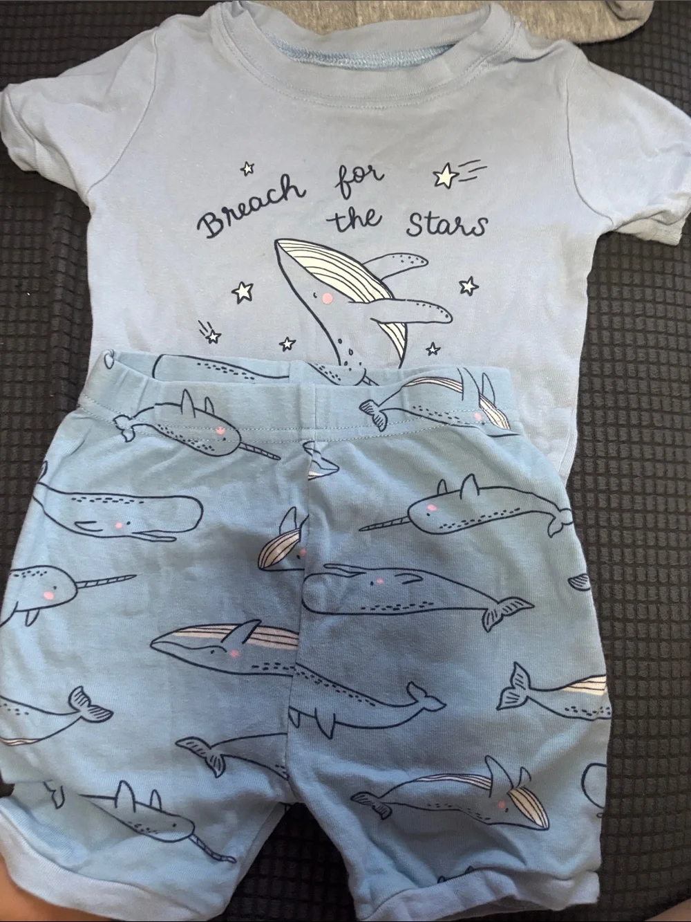 Old Navy Light Blue Whale & Narwhal Kids Pajama Set